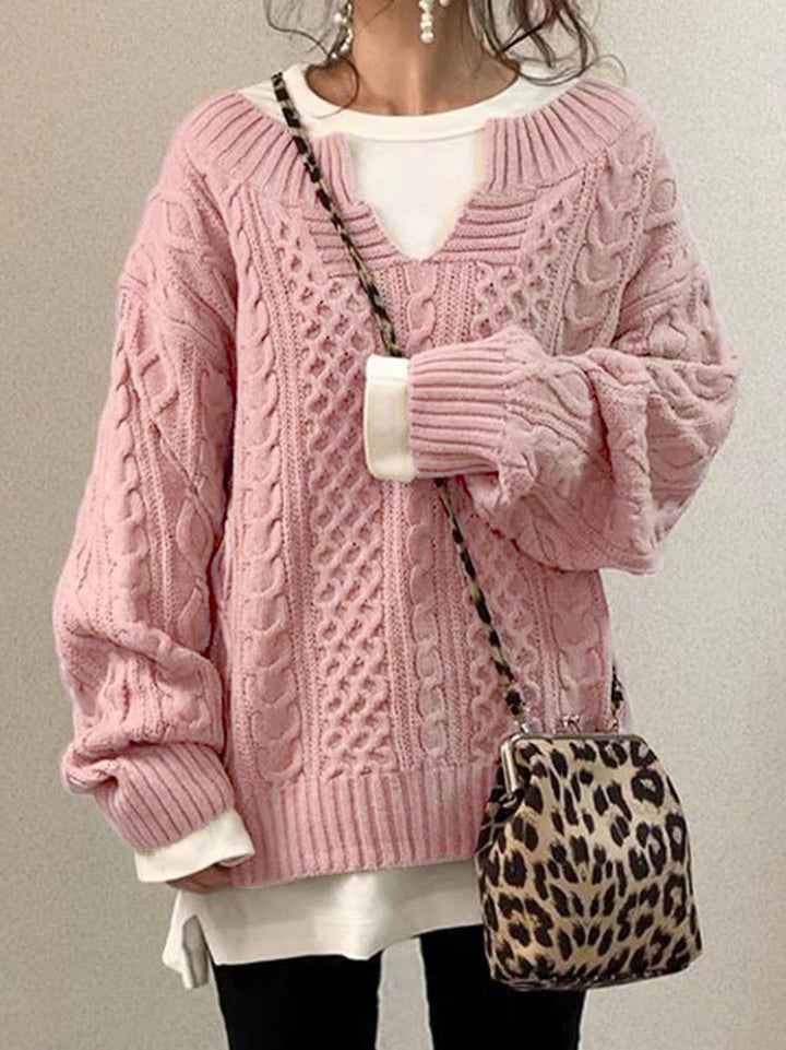 Knit sweater for women with structured pattern Lune London