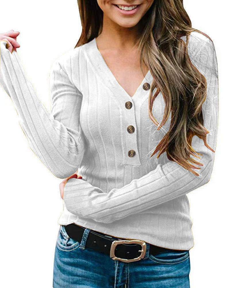 Long sleeve women's pullover with button closure Lune London