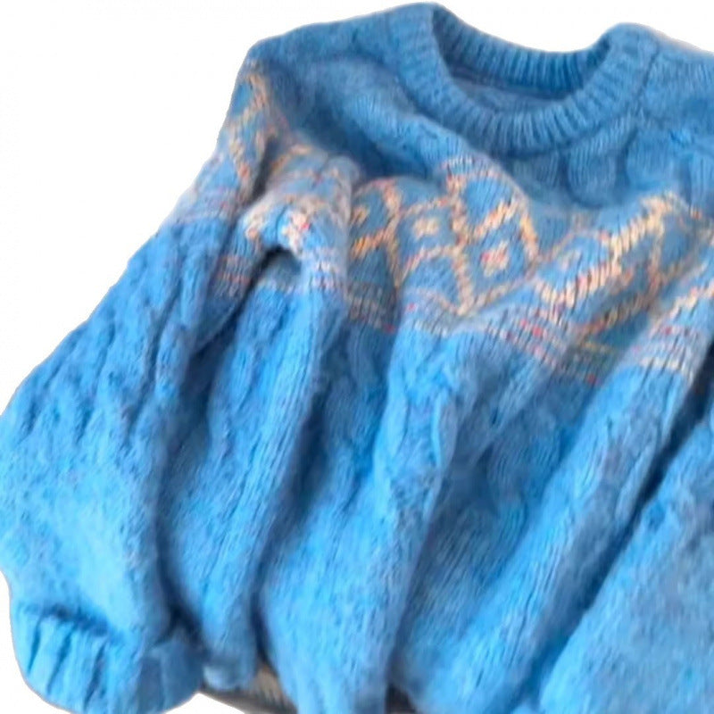 Pull à mailles épaisses pour femmes avec motif nordique et matériau doux Chic & Stil
