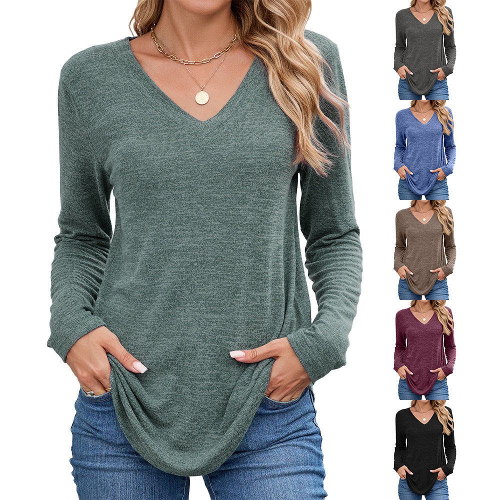 Long sleeve shirt for women with V-neck and relaxed fit Lune London