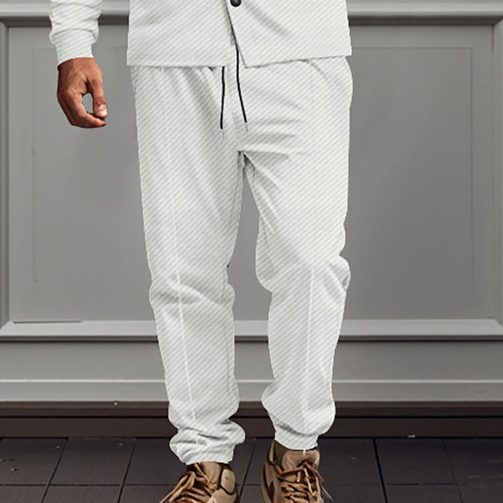 Men's branded jogger pants with elastic waistband and practical side pockets Lune London