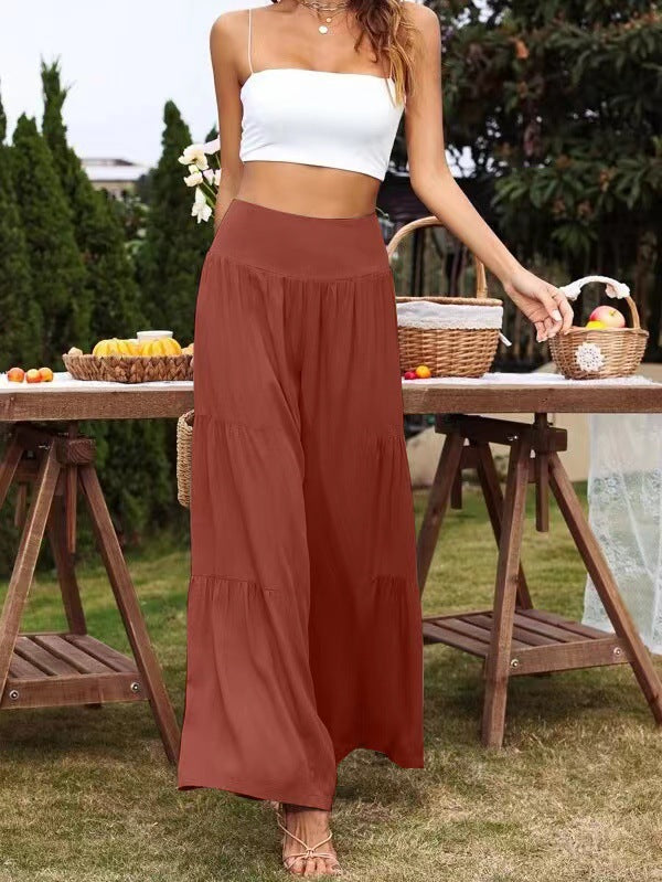 Summer pants for women, loose fit with elastic waist and fluid cut Lune London