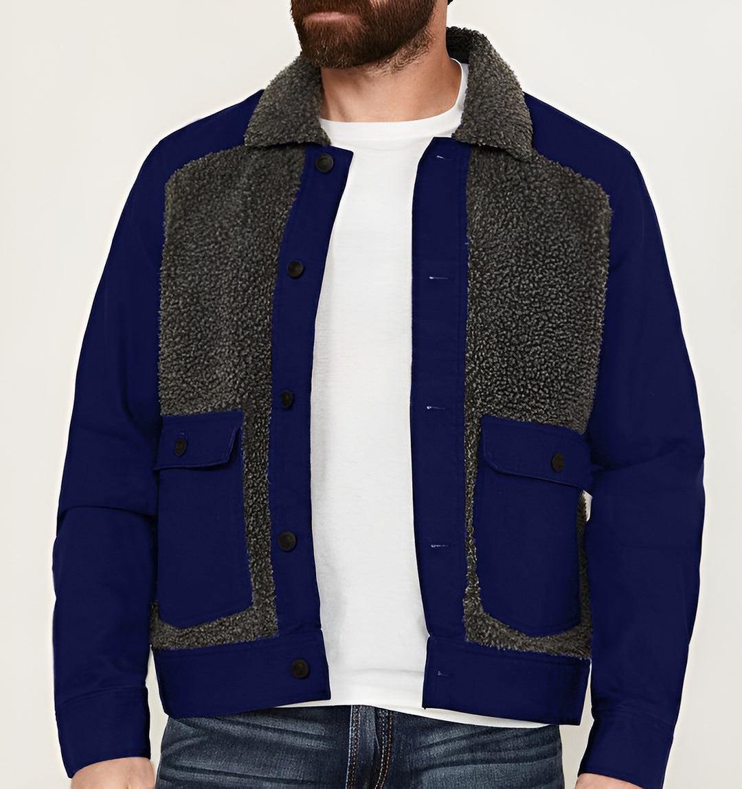 Versatile and stylish men's outer jacket with faux fur elements Lune London