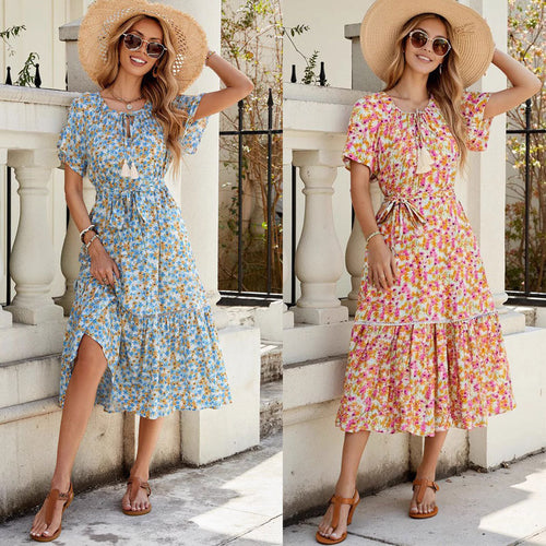 Lune London Floral Bohemian Maxi Dress for Women