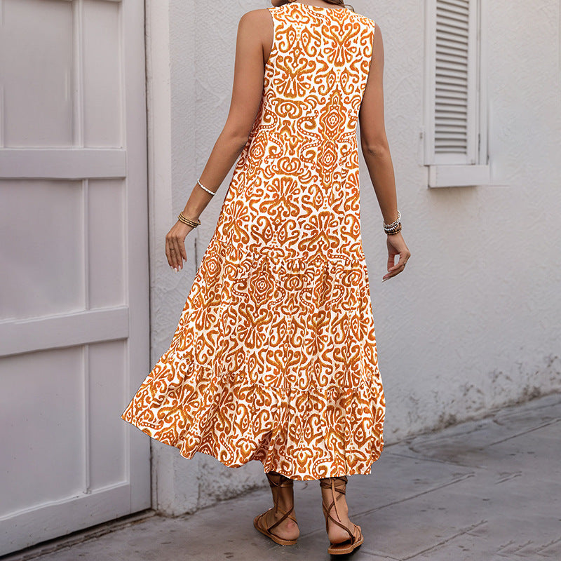 Elegant summer maxi dress for women with tiered design Lune London