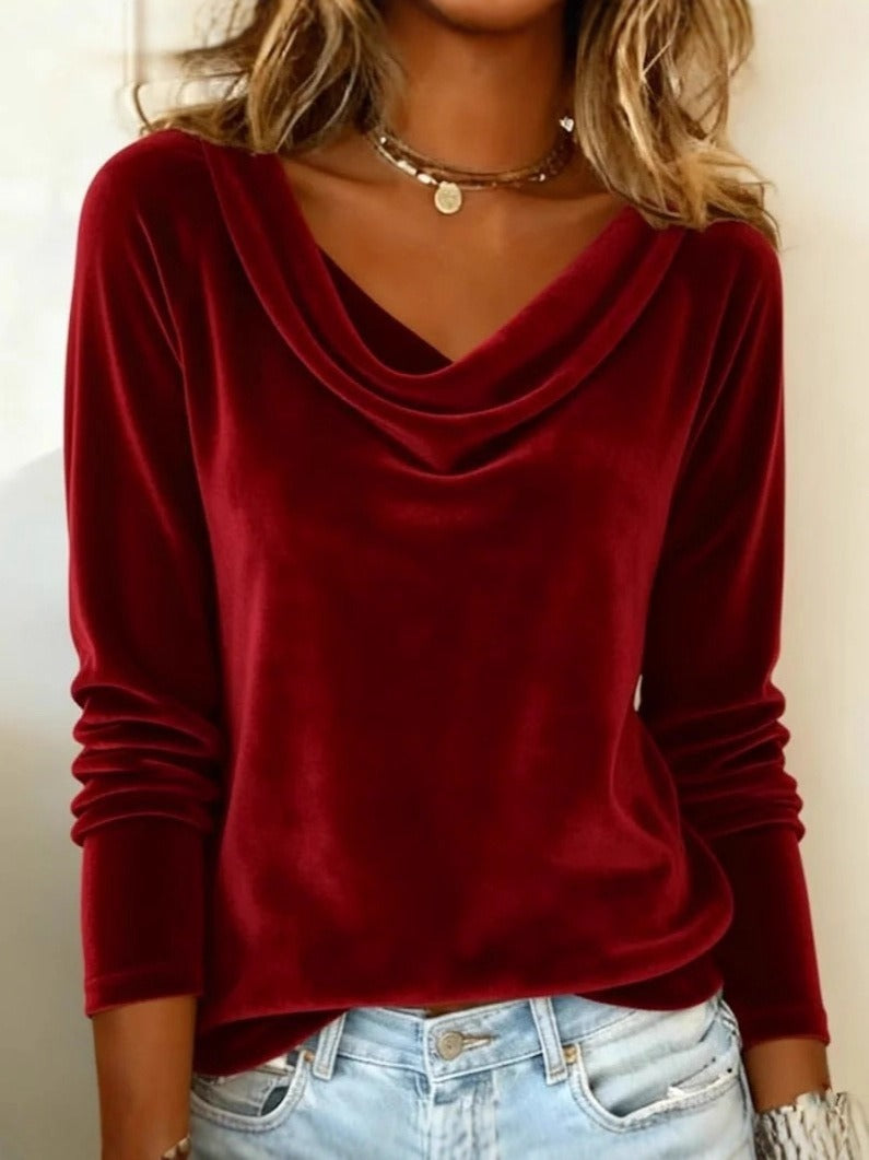 Dames élégant et confortable pull en velours Chic & Stil