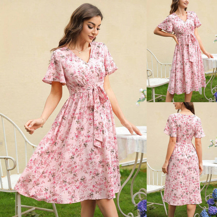 Women flowers wrap dress Lune London