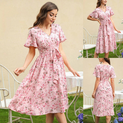 Women flowers wrap dress Lune London