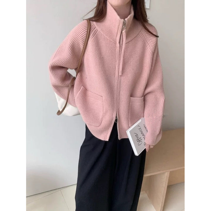 Cardigan femme avec col montant et poches pratiques Chic & Stil