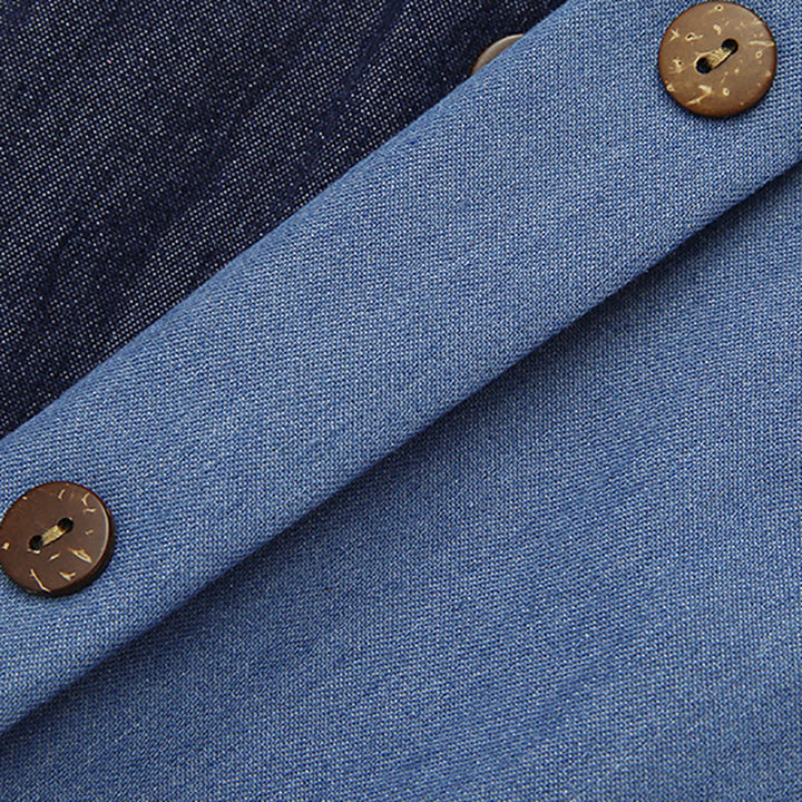Women Long Denim Skirt with Button Details Chic & Stil