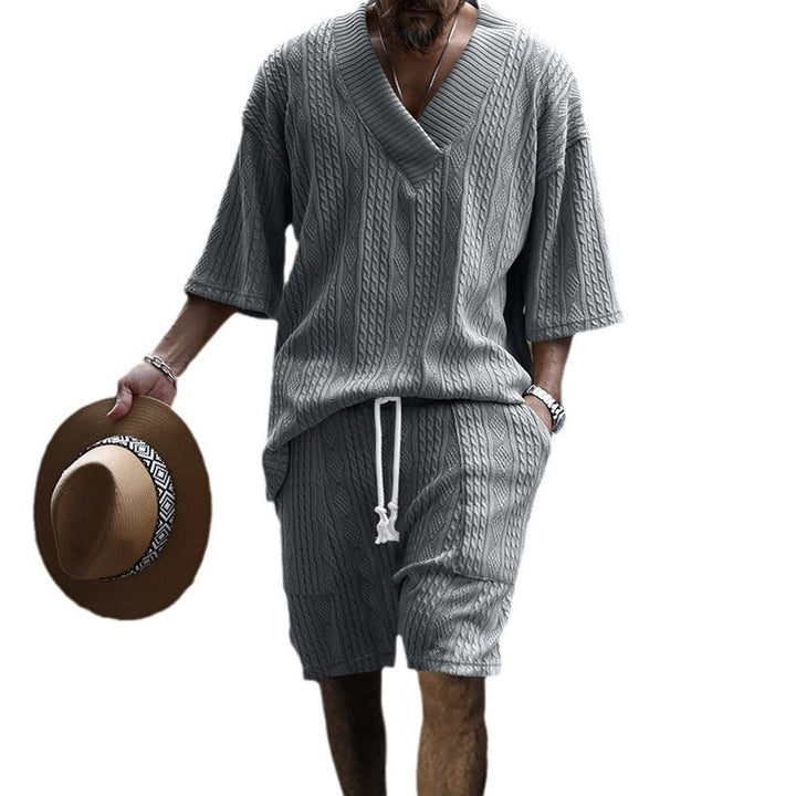 Men's casual knit set with V-neck and loose fit Lune London