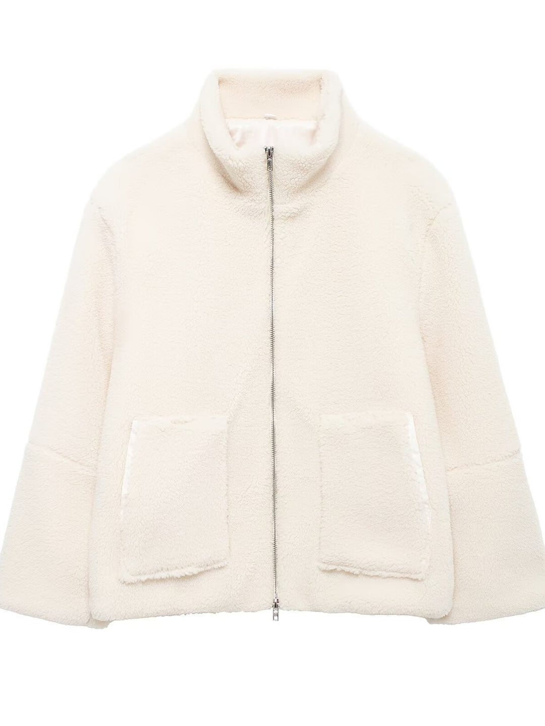 Cozy fleece jacket for women with high collar and practical pockets Lune London