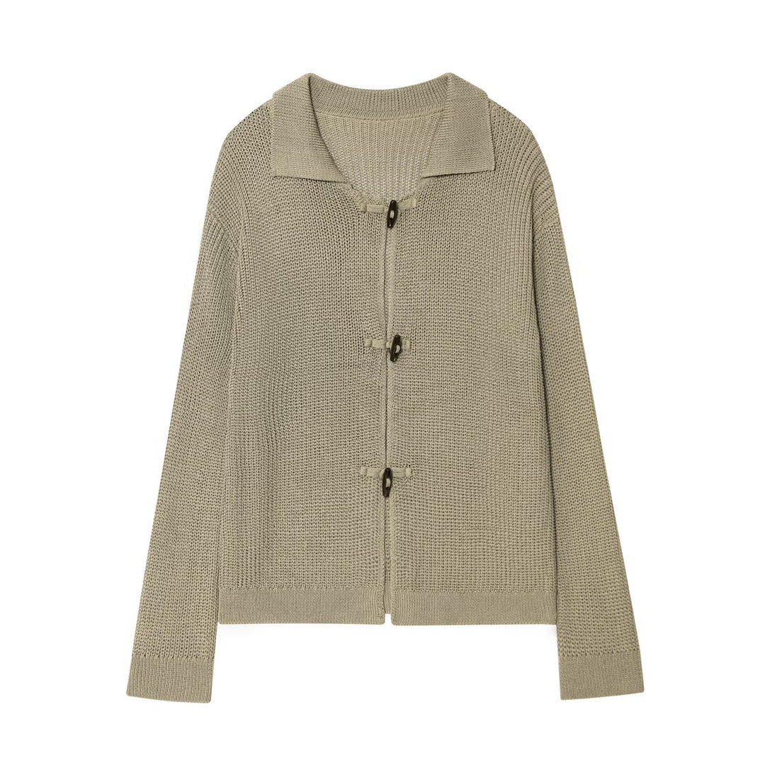 Women's knitted jacket with stylish button details Lune London