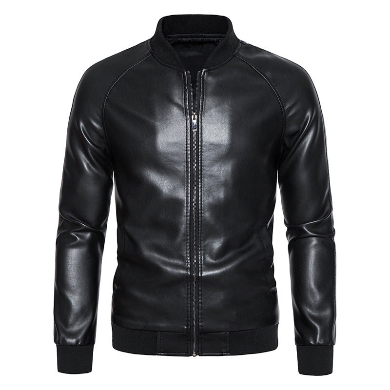 Men's biker jacket in high-quality faux leather with elastic waist Lune London