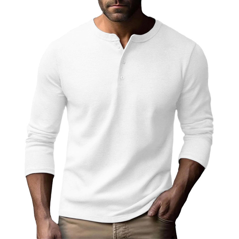 Men's Long Sleeve Henley Shirt Made Of Breathable Cotton Blend Lune London
