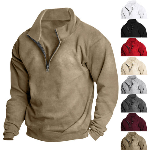 Women's high neck pullover with sporty zipper Lune London