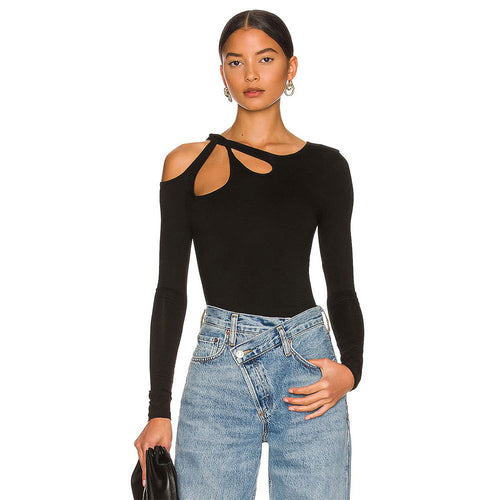 Body pour femmes à manches longues avec design découpé à la mode Chic & Stil