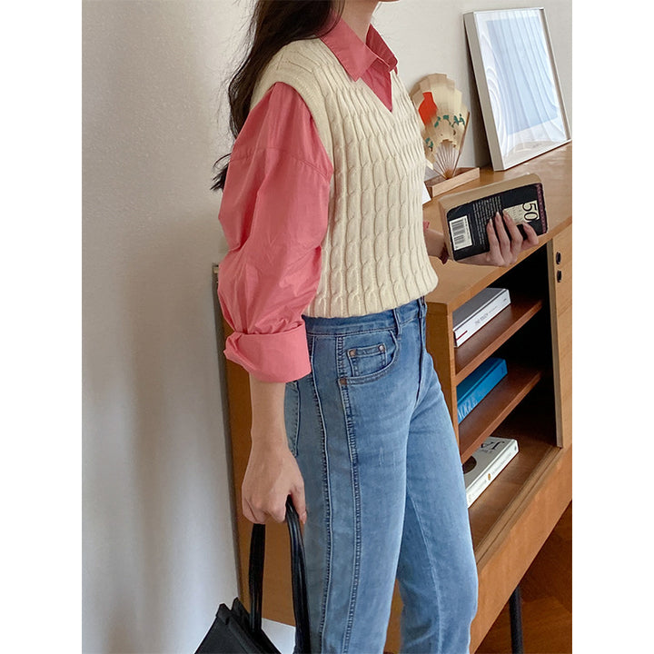Women's Fashionable Sleeveless Knit Sweater Chic & Stil