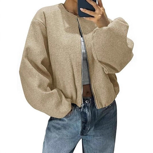 Veste ZIP de loisirs pour femmes avec des manches ballon Chic & Stil