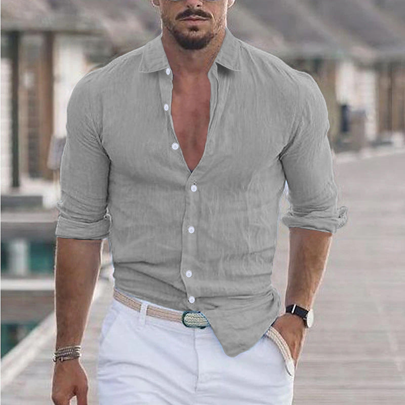 Men's Lightweight Linen Button Shirt Lune London
