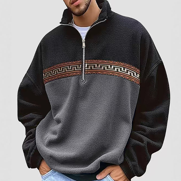 Men Fleece Sweater with Chic Fashion High Neck and Style