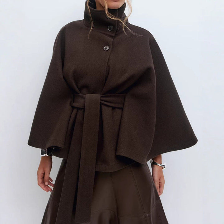 Women's wrap jacket with elegant stand-up collar and wide-cut sleeves Lune London