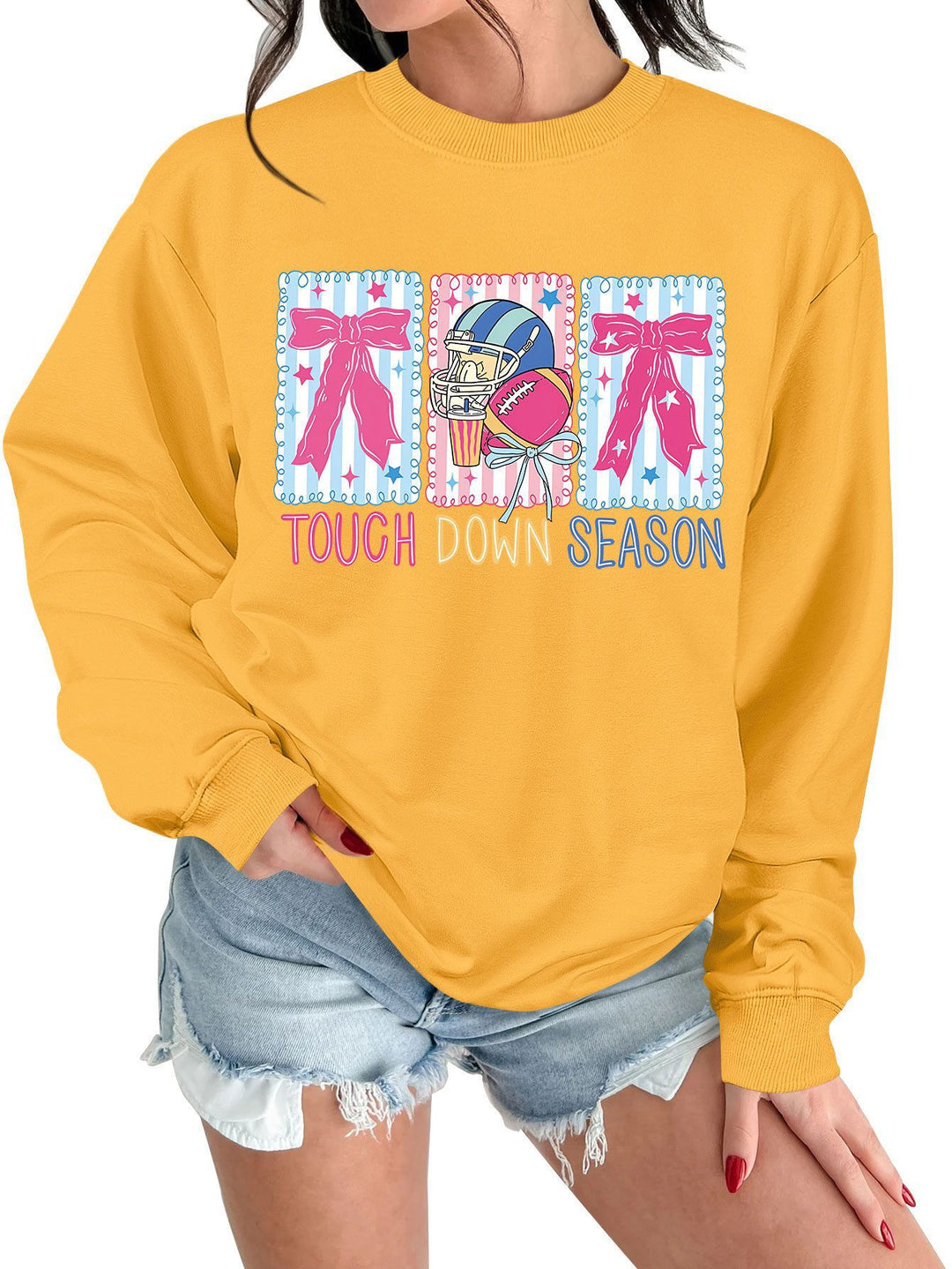 Sweat-shirt femme avec motif de football créatif et coupe décontractée Chic & Stil