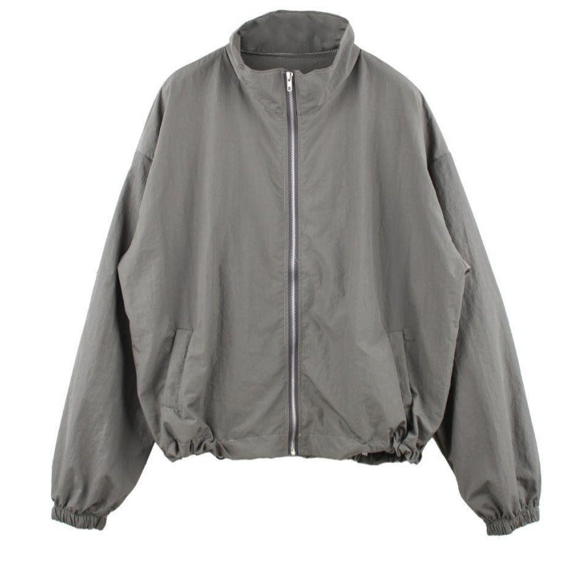 Ladies trendy transitional jacket with high collar and elastic cuffs Chic & Stil