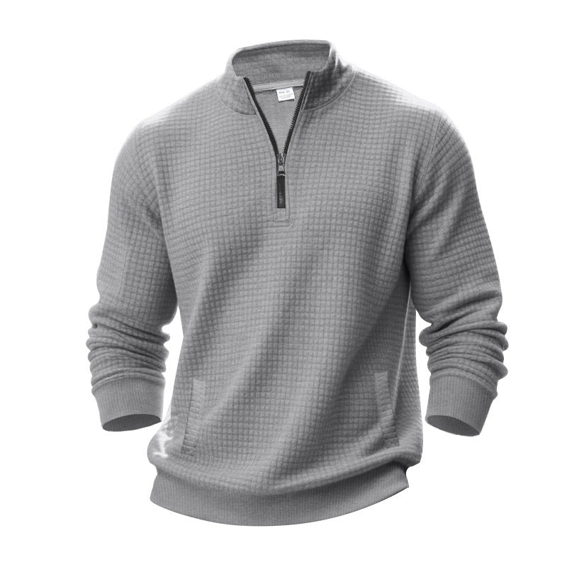 Sporty sweater for men with half-zip and practical pocket design Lune London