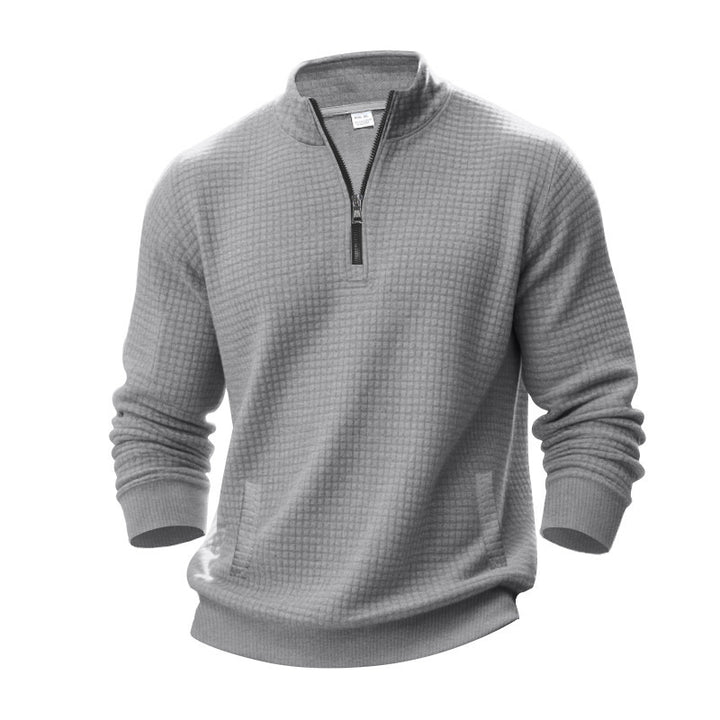 Sporty sweater for men with half-zip and practical pocket design Lune London