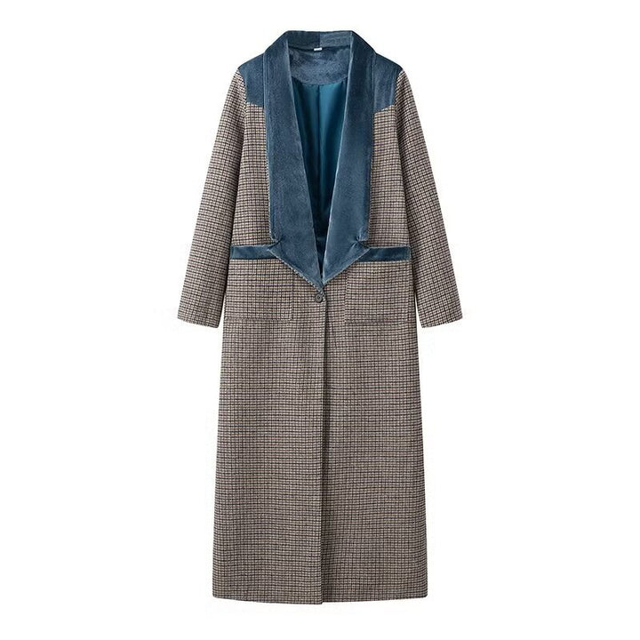 Ladies long trendy blazer with velvet lapels Lune London