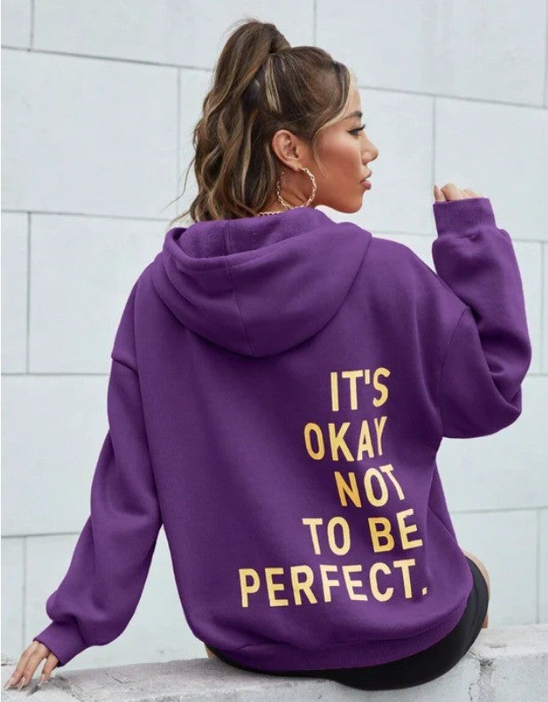 Women’s hoodie with motivational lettering and cozy lining Lune London