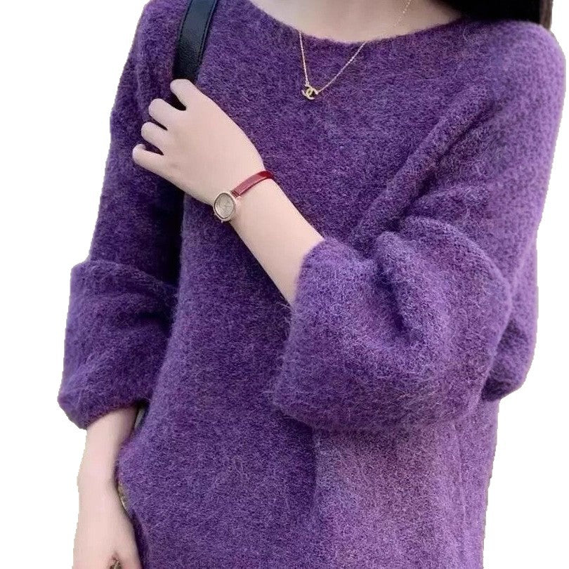 Femme Pull Tricot Épais avec Coupe Lâche Chic & Stil