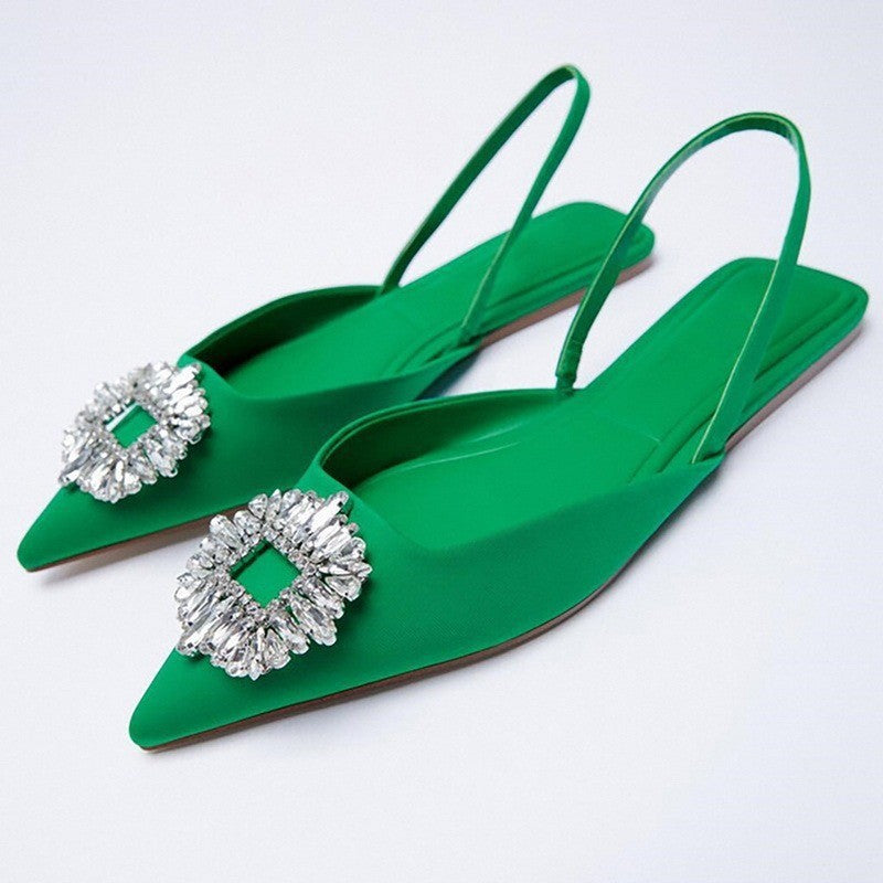 Women Slingback Shoes with Sparkling Jewelry Detail Chic und Stil