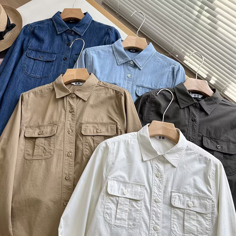 Blouse décontractée pour femmes avec poches poitrine pratiques Chic & Stil