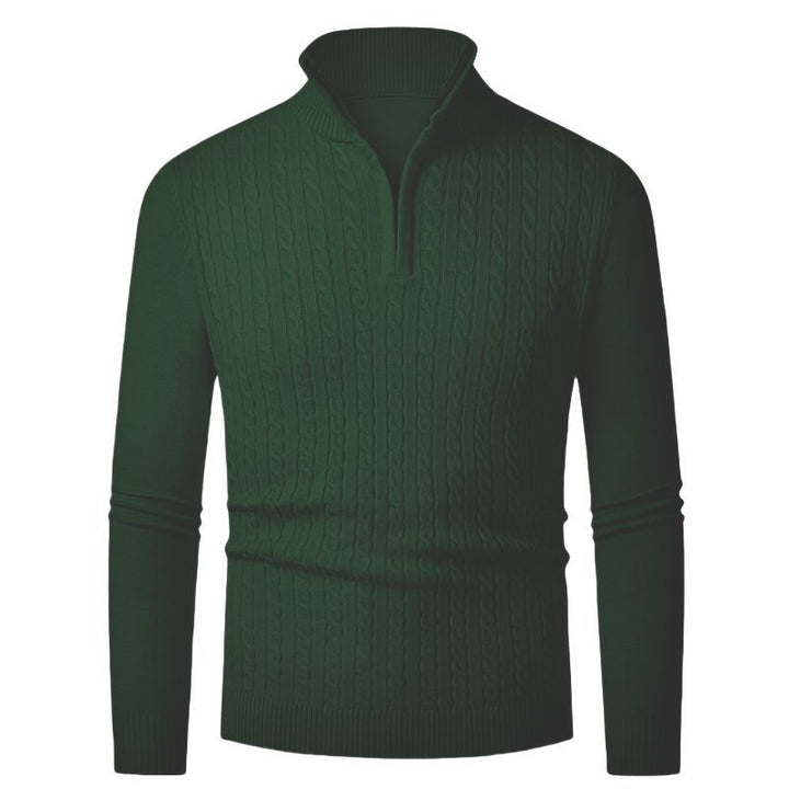 Women's knitted sweater with trendy cable knit pattern and turtleneck Lune London