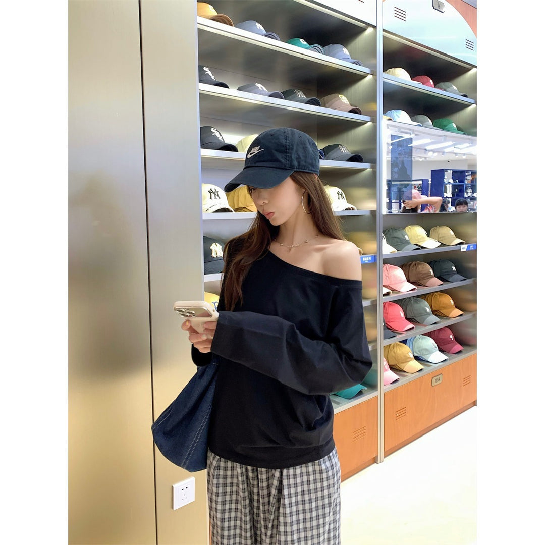 Women's Casual Off-Shoulder Long Sleeve Shirt Chic & Stil