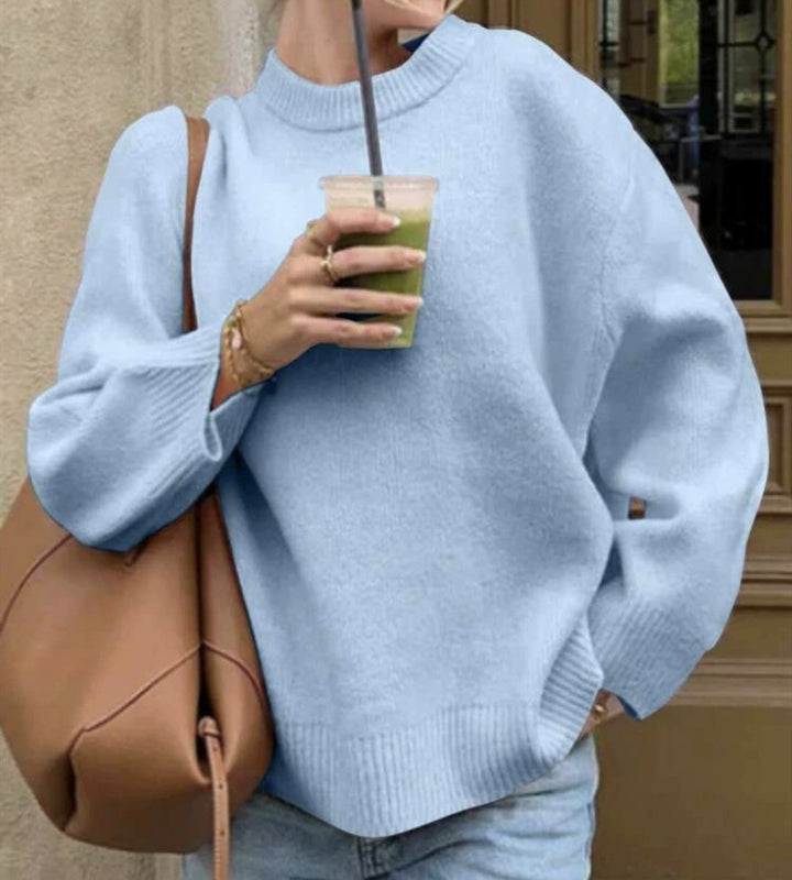 Comfortable sweater for women with boat neckline and off-shoulder Lune London