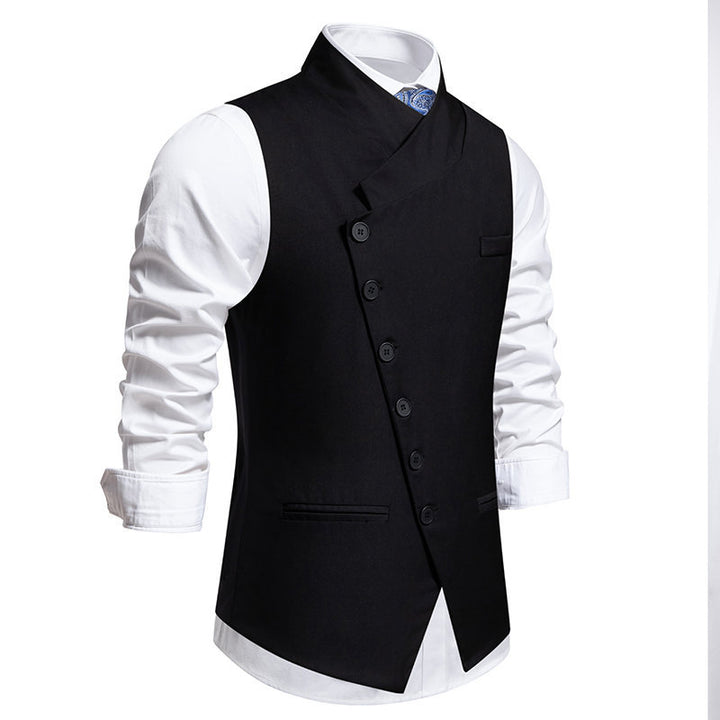 Elegant waistcoat for men with asymmetric collar and modern accents Lune London