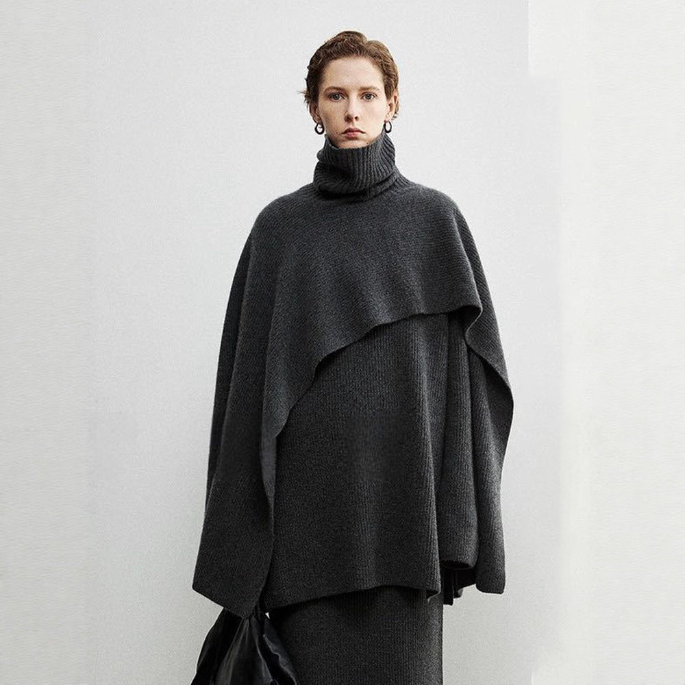 Poncho élégant et moderne pour femmes avec col extra large Chic & Stil