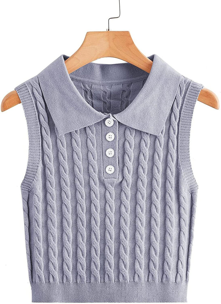Women knitted tank top with Lune London collar