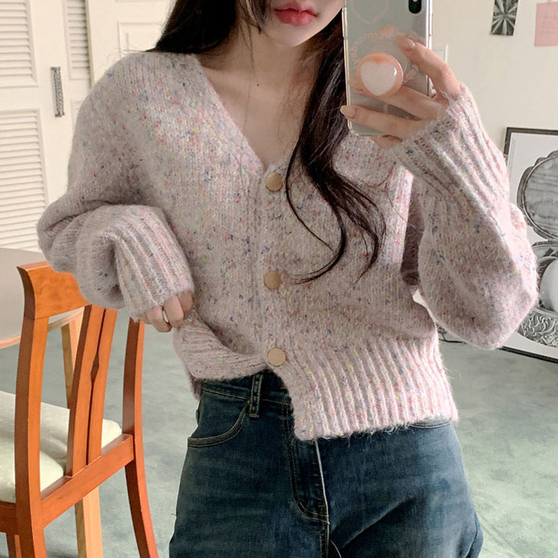 Cardigan en tricot épais et confortable pour femmes avec décolleté en V et boutons Chic & Stil