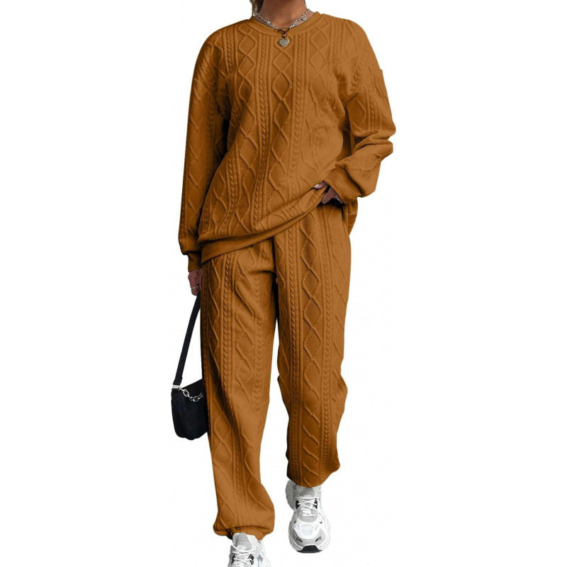 Women's knit loungewear set with relaxed fit and textured surface Lune London