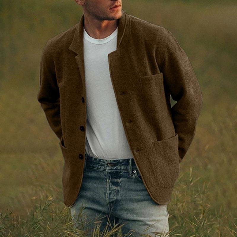 Casual knit jacket for men with practical pockets and modern fit Lune London