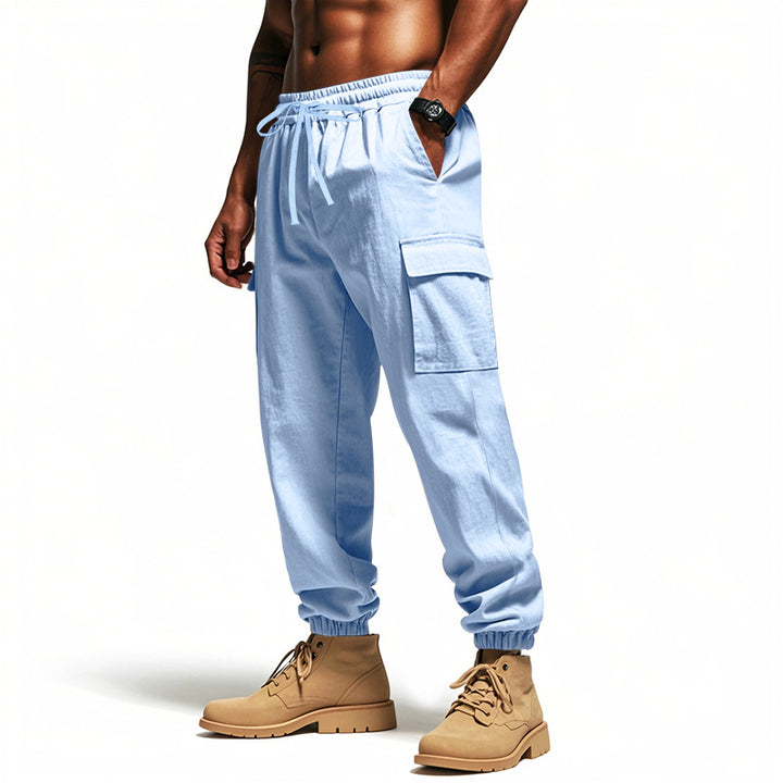 Men's cargo pants with elastic waistband and practical pockets Lune London