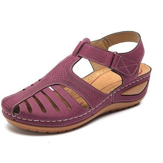 Ladies comfort wedge strap sandals Lune London