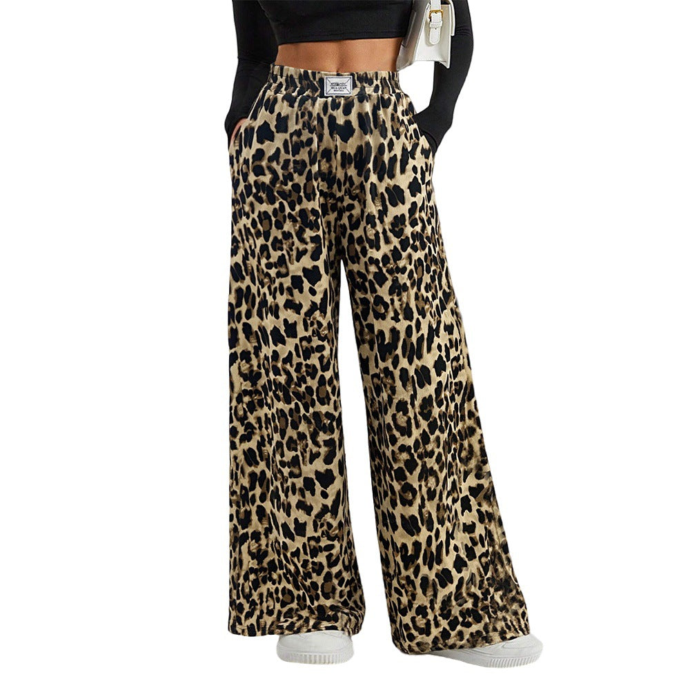 Pantalons palazzo larges pour femmes avec imprimé animal et ceinture élastique confortable Chic & Stil