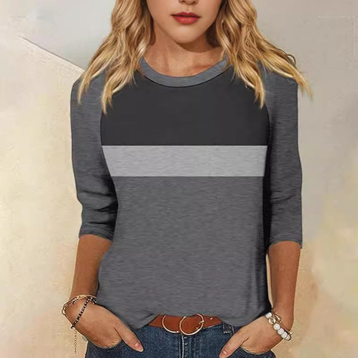Lune London women's casual T-shirt with trendy color block design