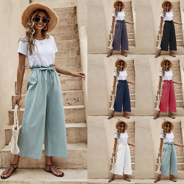 Elegant and airy culotte pants for ladies with high waist Lune London