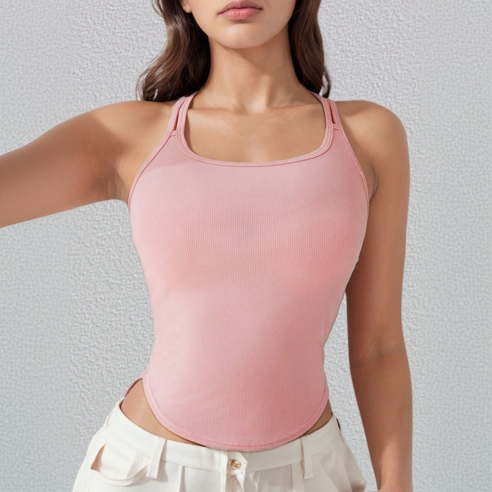 Débardeur de sport pour femmes avec coupe slim et bretelles décoratives Chic & Stil